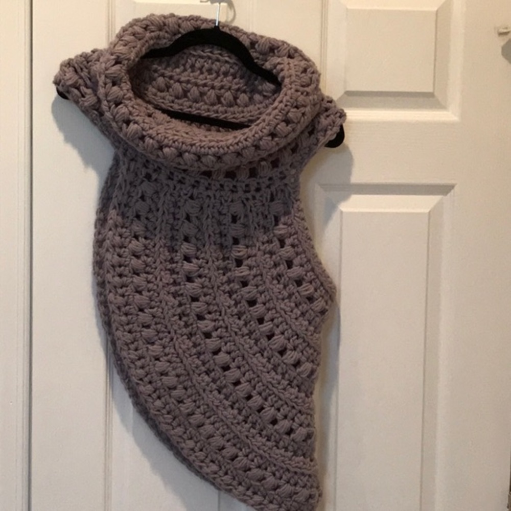 Katniss cowl, scarf, vest, Hunger Games inspired, asymmetric cowl hand knitted